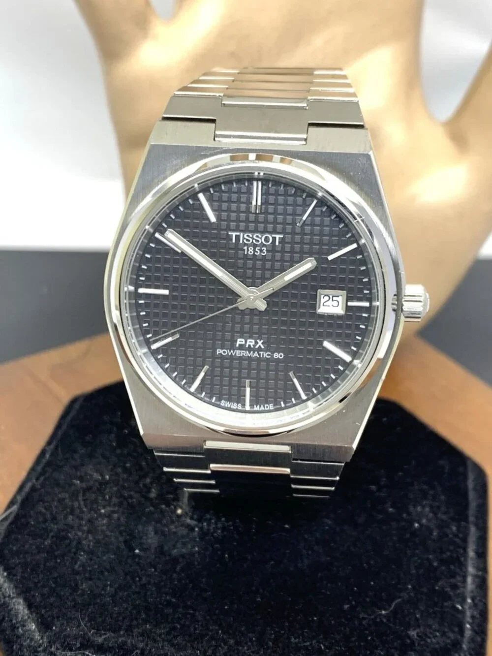 Tissot PRX Men's Watch Swiss Automatic Black Dial Silver Steel T1374071105100